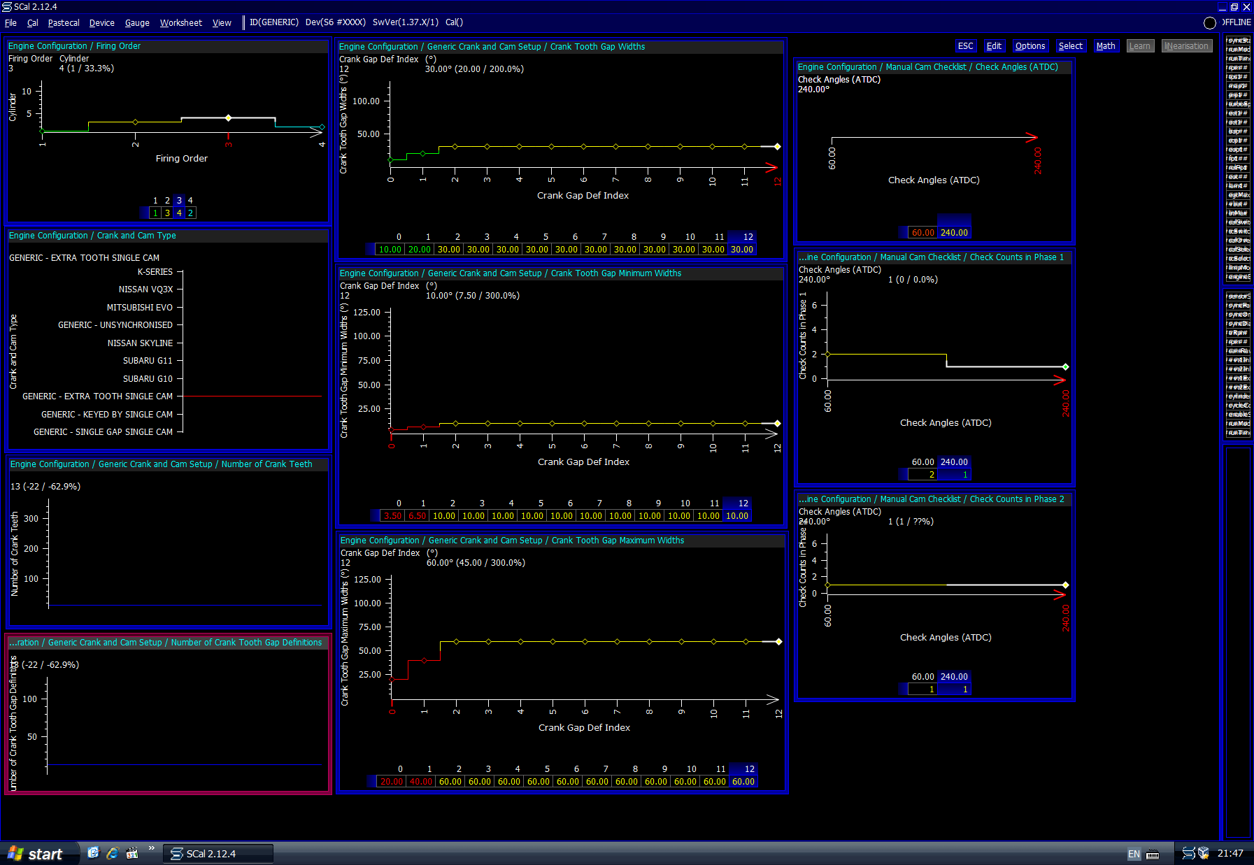 k20 syvecs settings